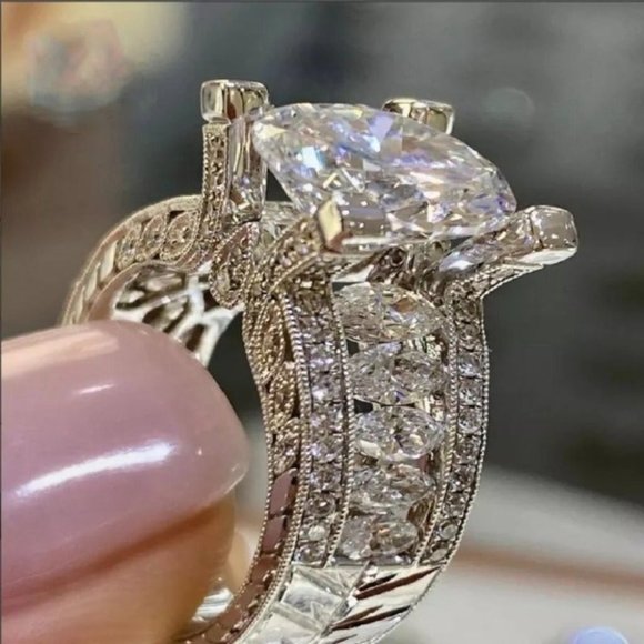 **NEW 925 Silver lab created Diamond - Picture 2 of 6